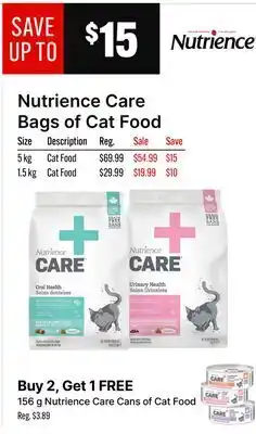 Ren’s Pets Depot Nutrience Care Bags of Cat Food offer