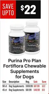 Ren’s Pets Depot Purina Pro Plan Fortiflora Chewable Supplements for Dogs offer
