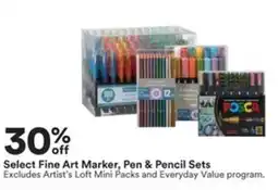 Michaels Select Fine Art Marker, Pen & Pencil Sets offer