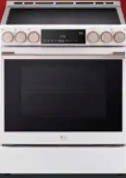 The Brick LG STUDIO Essence White 6.3 cu. ft. Induction Slide-in Range with InstaView offer