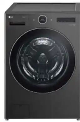 The Brick LG 5.8 Cu. Ft. Smart Front-Load High-Efficiency Steam Washer - Black Steel - Stackable - WM6700HBA offer