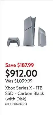 Walmart Xbox Series X - 1TB SSD - Carbon Black (with Disk) offer