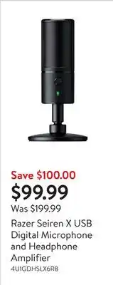 Walmart Razer Seiren X USB Digital Microphone and Headphone Amplifier offer