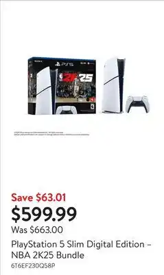Walmart PlayStation 5 Slim Digital Edition – NBA 2K25 Bundle offer