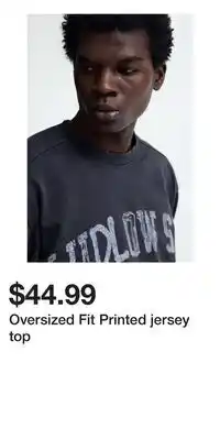 H&M Oversized Fit Printed jersey top offer