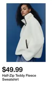 H&M Half-Zip Teddy Fleece Sweatshirt offer