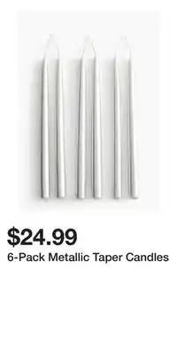 H&M 6-Pack Metallic Taper Candles offer