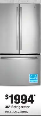 Home Depot GE 36 Refrigerator offer