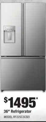 Home Depot Hisense 36 Refrigerator offer
