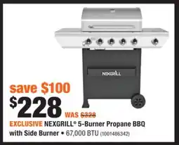 Home Depot NEXGRILL 5-Burner Propane BBQ with Side Burner offer