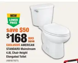 Home Depot AMERICAN STANDARD Mainstream 4.8L Chair Height Elongated Toilet offer