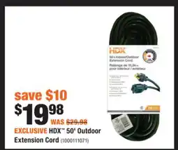 Home Depot HDX 50' Outdoor Extension Cord offer