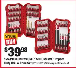 Home Depot 125-PIECE MILWAUKEE SHOCKWAVE Impact Duty Drill & Drive Set offer