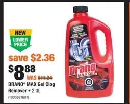 Home Depot DRANO MAX Gel Clog Remover offer