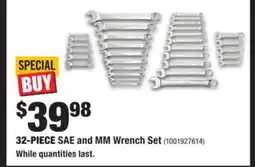 Home Depot HUSKY 32-PIECE SAE and MM Wrench Set offer