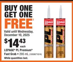 Home Depot LEPAGE PL Premium Fast Grab • 295 mL offer