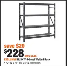 Home Depot HUSKY 4-Level Welded Rack offer