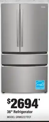 Home Depot FRIGIDAIRE GALLERY 36 Refrigerator offer