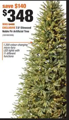 Home Depot Noble Fir Artificial Tree offer