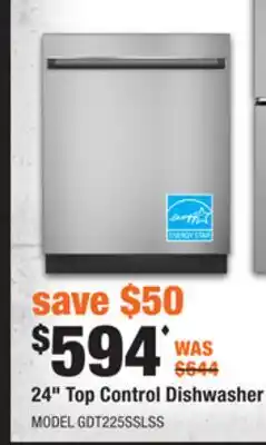 Home Depot GE 24 Top Control Dishwasher offer