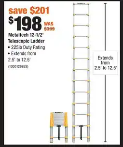 Home Depot Metaltech 12-1/2' Telescopic Ladder offer