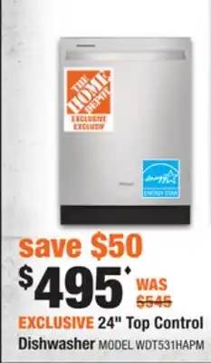 Home Depot 24 Top Control Dishwasher offer