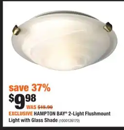 Home Depot HAMPTON BAY 2-Light Flushmount Light with Glass Shade offer
