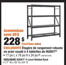 Home Depot EXCLUSIVE HUSKY 4-Level Welded Rack offer