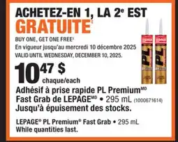 Home Depot LEPAGE PL Premium Fast Grab offer