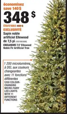 Home Depot 7.5' Ellewood Noble Fir Artificial Tree offer