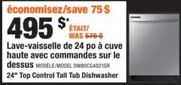Home Depot 24 Top Control Tall Tub Dishwasher offer