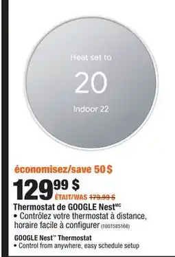 Home Depot GOOGLE Nest Thermostat offer
