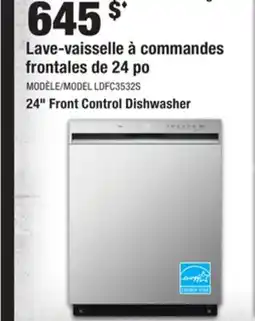 Home Depot LG 24 Front Control Dishwasher offer
