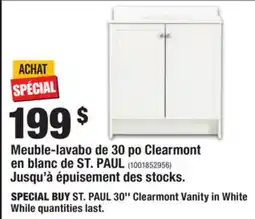 Home Depot PAUL 30'' Clearmont Vanity in White offer