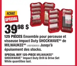 Home Depot MILWAUKEE 125-PIECE MILWAUKEE SHOCKWAVE Impact Duty Drill & Drive Set offer