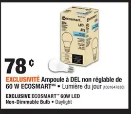 Home Depot ECOSMART 60W LED Non-Dimmable Bulb offer
