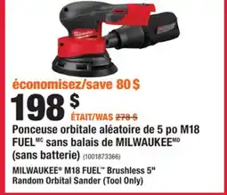 Home Depot MILWAUKEE M18 FUEL Brushless 5 Random Orbital Sander offer