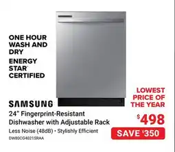 Visions Electronics Samsung 24 Fingerprint-Resistant Dishwasher with Adjustable Rack offer