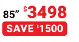 Visions Electronics SAMSUNG 85 4K Smart TV offer