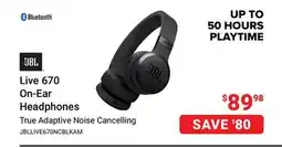 Visions Electronics JBL Live 670 On-Ear Headphones True Adaptive Noise Cancelling offer