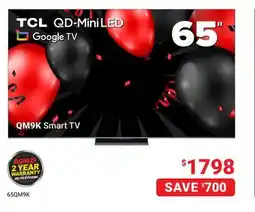 Visions Electronics TCL 65 QM9K Smart TV offer