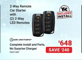 Visions Electronics IData start 2-Way Remote Car Starter with (2) 2-Way LED Remotes offer