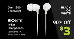 Visions Electronics Black or White In-Ear Headphones offer