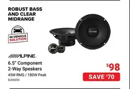 Visions Electronics Alpine 6.5 Component 2-Way Speakers offer