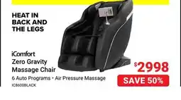 Visions Electronics iComfort Zero Gravity Massage Chair offer