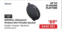 Visions Electronics Ultimate ears MINIROLL Waterproof Wireless Mini Portable Speaker offer