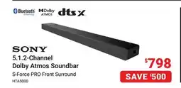 Visions Electronics SONY 5.1.2-Channel Dolby Atmos Soundbar S-Force PRO Front Surround offer