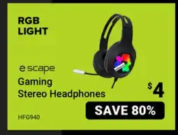 Visions Electronics Escape Gaming Stereo Headphones offer