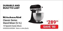 Visions Electronics Kitchenaid Classic Series Stand Mixer (5.1L) offer