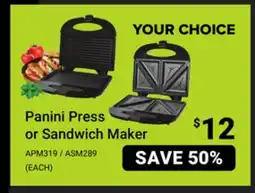 Visions Electronics Panini Press or Sandwich Maker offer